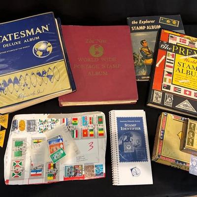 Assorted Stamp Albums and Cancelled Stamps