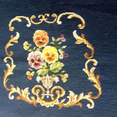 Two Vintage Needlepoint Embroidery Textile Pieces 