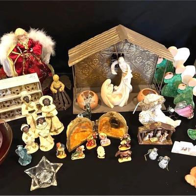 Assorted Christmas Nativities, Angels and Decor