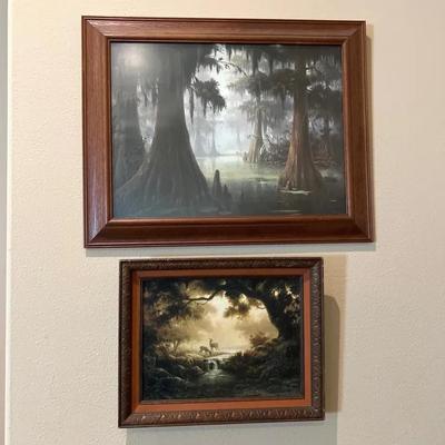 Two Dalhart Windberg Paintings, Cypress Mint and Woodland Reflections