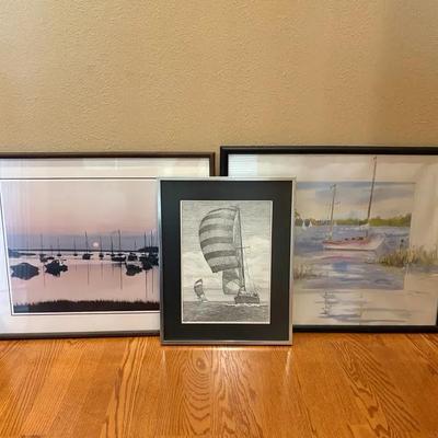 Collection Of 3 Nautical Art Prints inc Numbered Print 147/950 By C Marshall 