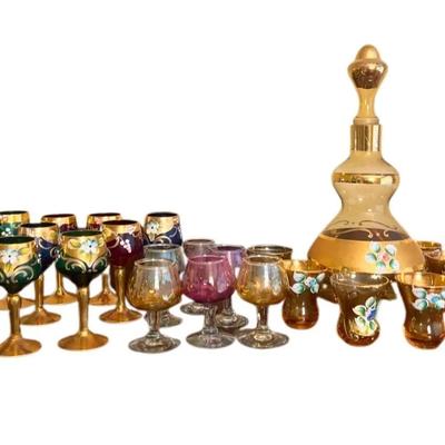 Vintage Cordial Sets And Decanter