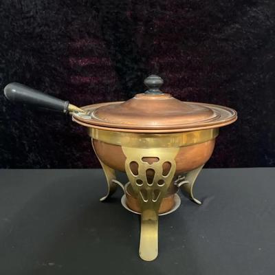 Vintage Copper And Brass Chafing Dish 