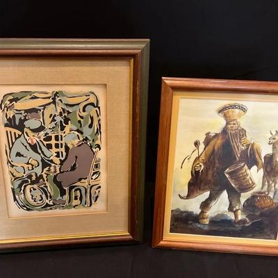 Two Mid Century Modern Framed Paintings