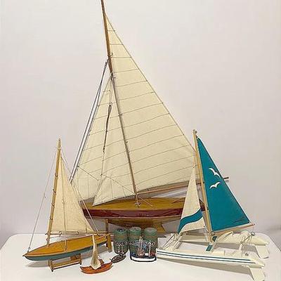 Vintage Wood Sailboat Collection