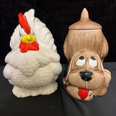 Vintage Cookie Jars Mccoy Dog And Vintage Rooster