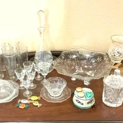 Assorted Cut Glass Serving Pieces SEE ALL PHOTOS