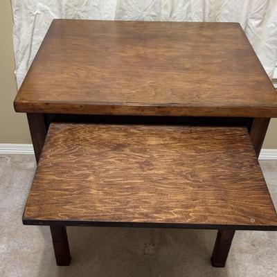Solid Wood Table Desk with Pullout Extension Piece