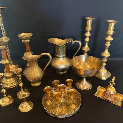 Large Collection Of Brass And Brass Toned Decorative Items