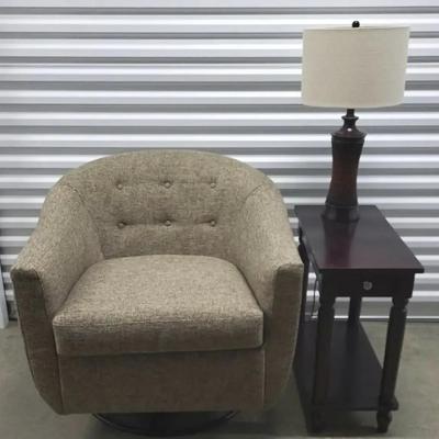 Swivel Chair With Side Table & Lamp (1126)