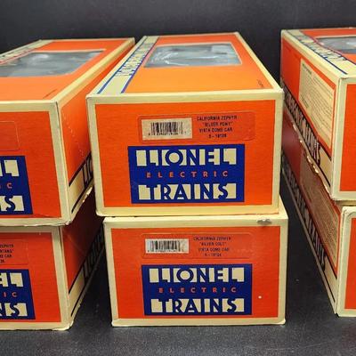 Lionel Electric Trains - 6 California Zephyr Passenger Cars