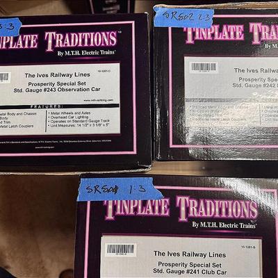 Tinplate Traditions M.T.H. Electric Trains-three(3) Ives railway line standard gauge-NIB