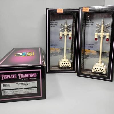 Tinplate Traditions Flood Light Car & Crossing Signals 