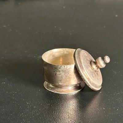 Sterling Silver Salt Cellar with Lid 1x1” 
