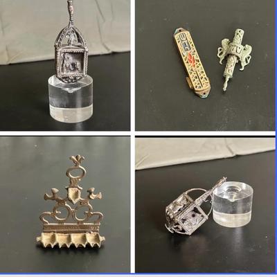 MidCentury Judaica: Dreidel, Mezuzot, Channukah Lamp - Vintage