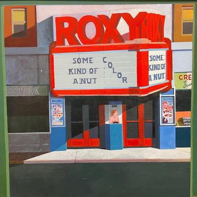 Robert Olzewski, “Roxy” 1978 Original Signed Acrylic with Gallery Info | MidCentury Modern | Framed