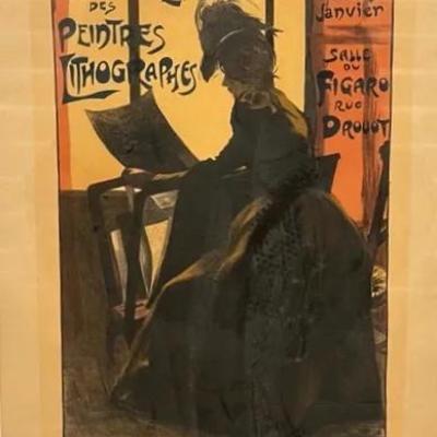 Deuxième Exposition des Peintres-Lithographes, F Gottlob, Salle Figaro on Rue Drouot Exhibit Poster