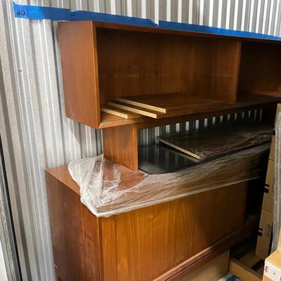 Midcentury Modern Danish-Style Teak Credenza with Hutch
