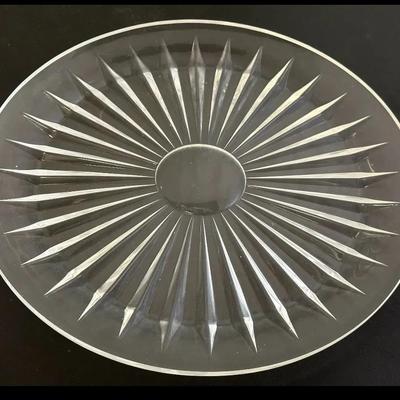 Val St Lambert, Belgium Crystal Platter 12”