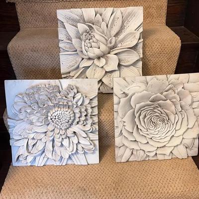 Plaster Floral Outdoor Wall Art (3)
