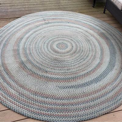 Large Round Braided Outdoor Rug
