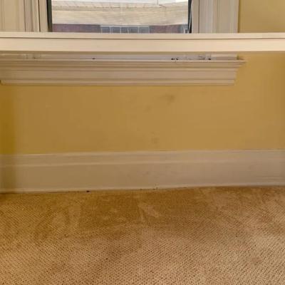 White Metal Framed Table With Laminate Style Top