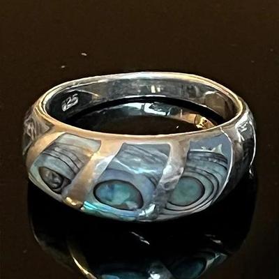 Sterling Silver .925 Abalone Ring