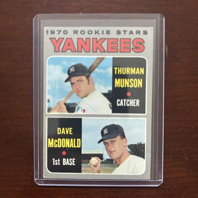 1970 Topps Baseball Card. Yankees Rookie Stars. Thurman Munson Rookie. Card #189