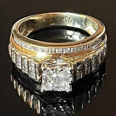 14K Yellow Gold 95 Diamond Ring 