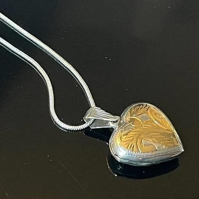 Sterling Silver .925 Chain with Sterling Serenity Prayer Heart Locket