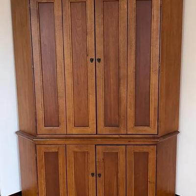 Cherry Corner Entertainment Two Piece Cabinet