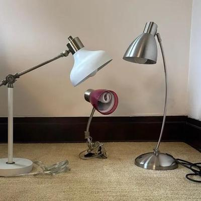 Set Of 3 Metal Table Lamps