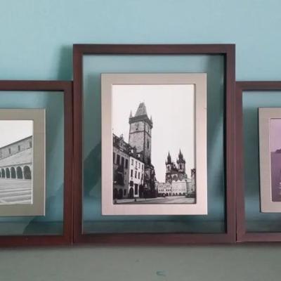 Framed Pictures of Vernazza and Basilica of St Francis of Assissi In Italy. The Old Town In Prague