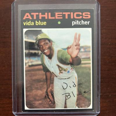 1971 Topps Baseball Card. Vida Blue - Oakland Athletics. Card #544