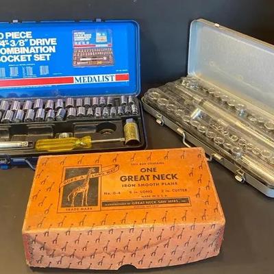 Antique Plane & Socket Wrench Sets