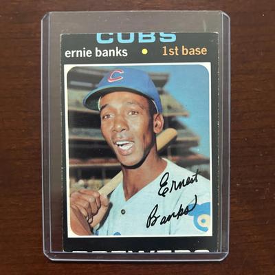 1971 Topps Baseball Card. Ernie Banks - Chicago Cubs. Card #525