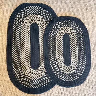 Oval Beige And Black Braided Rugs