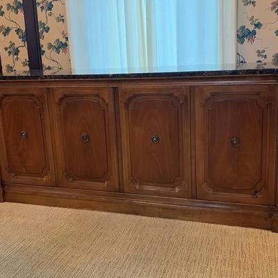 French Provincial Style Marble Top Credenza 