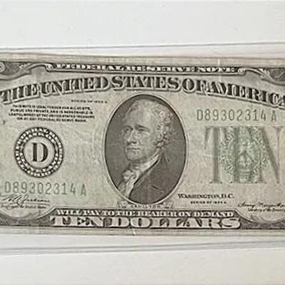 Series 1934A Green Seal $10 Federal Reserve Note