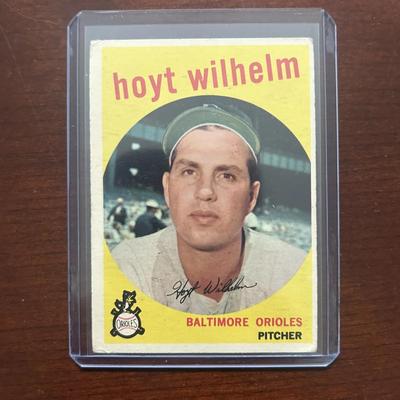 1959 Topps Baseball Card. Hoyt Wilhelm - Baltimore Orioles. Card #349