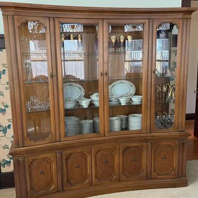 Large French Provincial Style China Cabinet