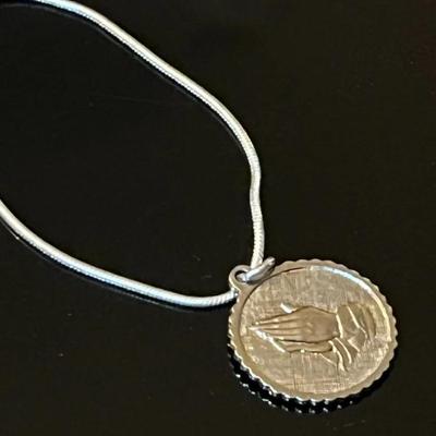 Sterling Silver .925 Chain with Sterling Serenity Prayer Pendant 