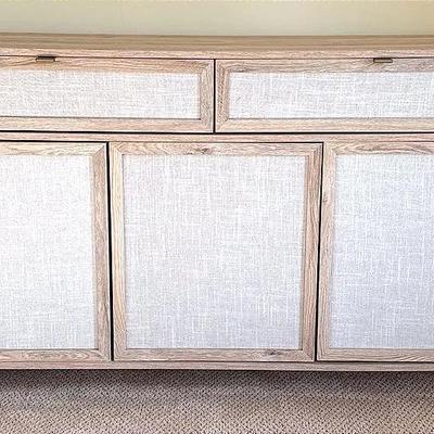 Faux Wood Cabinet With Linen Front Drawers