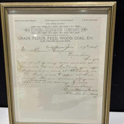 Antique Eureka Elevator Company 1884 Certificate