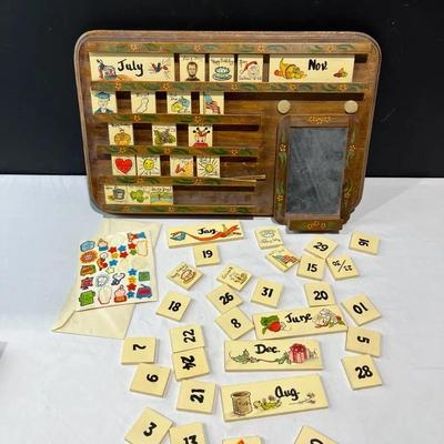 Handmade & Painted Portugal Folk Art Perpetual Wall Calendar