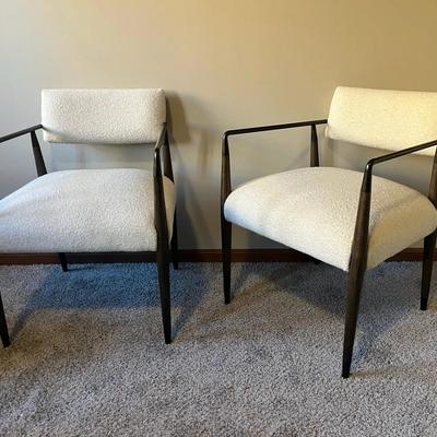 Set Of 4 Four, Hands Waldon Dining Chairs in Charter Oatmeal Fabric