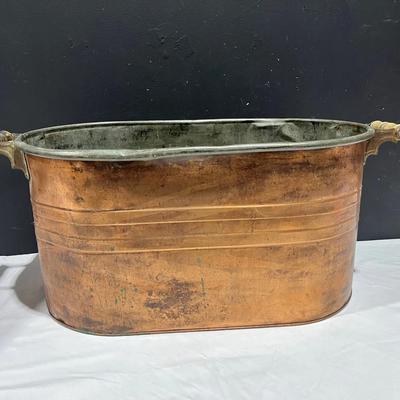 Antique Vintage Copper Boiler Wash Tub