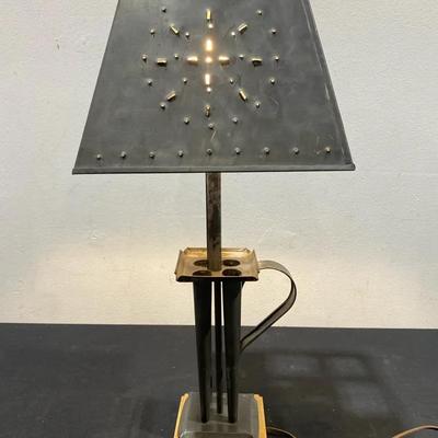 Handmade Punched-Tin Table Lamp