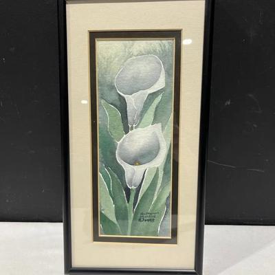 Original Calla Lilies Watercolor By Katherine Mullins