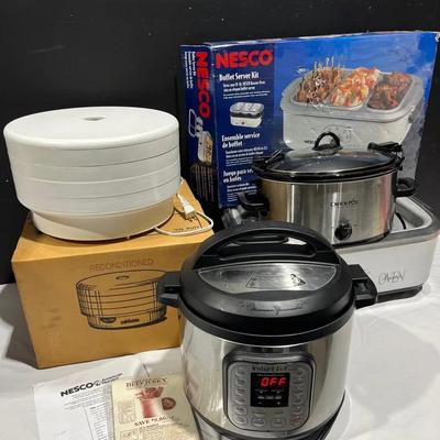 Nesco Oven Roaster&Buffet Server Kit, Snackmaster Dehydrator, Instant Pot & Crockpot